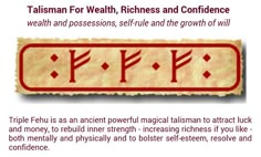 an ancient symbol with the word talsiann for health, richness and confuence