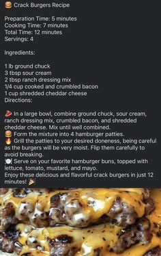 the recipe for cheeseburger is shown in two different languages