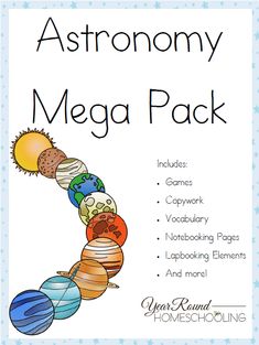 an astronomy mega pack with planets and stars