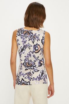 Essential Cotton Floral Slub Vest Oasis Fashion, Fashion Face, Quick Delivery, Oasis, Shop Now, Buy Online, T Shirts, Floral