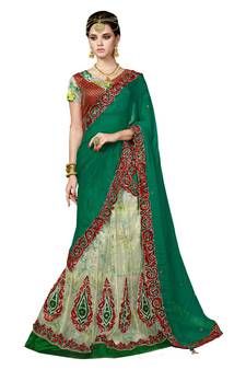 Lehenga Sarees Online Shopping With Mirraw Trendy Embroidery Designs, Trendy Embroidery, Indian Designer Sarees, Peach Blouse, Silk Saree Blouse, Designer Sarees Online, Pistachio Green