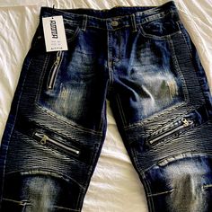 Never Worn With Original Tags. Waist Size Is A 32 X 31 Straight Fashion, Swag Fashion, Fashion Jeans, Swag Style, Jeans Color, Colored Jeans, Waist Size, Jeans Style, Blue Man