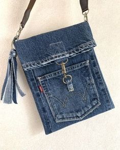 a purse made out of an old pair of jeans