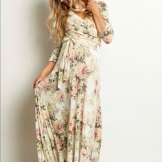 Nwot Pinkblush Floral Maternity Maxi Dress. Very Comfy, Flowy, And Perfect For A Baby Shower Dress! Elegant V-neck Maternity Dress For Spring, Pink Floral Print Maxi Dress For Maternity, Fitted V-neck Maternity Dress For Brunch, Spring Maternity Flowy Dress, Spring Maternity V-neck Dress, Spring Maternity Dresses With Flowy Fit, Spring Maternity Wear V-neck Dresses, Flowy Maternity Dress For Spring Brunch, Pink Maxi Maternity Dress For Spring