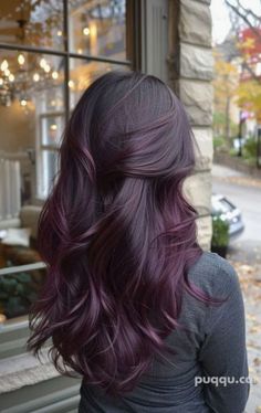 Brown Dyed Hair Ideas, Brunette And Purple Hair, Purple Hair Brown Skin, Purple Brown Hair Color, Dark Purple Hair With Brown, Hair Dye Ideas For Brown Skin, Hair Colour For Dark Skin Tones, Dark Brown Purple Hair, Dark Brown Hair With Purple