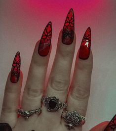 Vampy Nails, Vampire Nails, Witchy Nails, Halloween Acrylic Nails, Gothic Nails, Edgy Nails, Goth Nails, Black Nail, Dark Nails