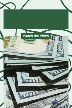 a pile of money with the words watch the video on it's front cover