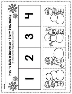 a printable worksheet for the winter themed counting game, which includes two numbers and