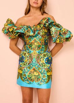 Fabric: Silk BlendedSize & Fit: Fit: This garment fits true to size.Length: Size L measures 35.88"from shoulder to hemBust: Great for any cup size. Waist: Loose Fit. Comfortable room throughout midsection.Hip: Loose Fit - room for hips. Hand Wash Cold. Fitted Multicolor Print Dress With Short Sleeves, Fitted Dresses With Vibrant Print And Short Sleeves, Fitted Short Sleeve Dresses With Vibrant Print, Fitted Green Mini Dress With Vibrant Print, Green Fitted Mini Dress With Vibrant Print, Fitted Multicolor Print Dress, Mid Dress, Art Green, Comfortable Room