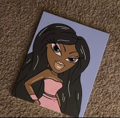 Bratz Doll Painting Canvas Easy, Bratz Painting Ideas, Bratz Paintings Canvas Easy, Brats Painting, Bratz Painting, Bratz Paintings Canvas, Preppy Paintings, Artsy Painting