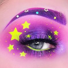 Lumpy Space Princess Makeup, Star Eye Makeup, Aesthetic Eyeshadow, Show Makeup, Ethereal Makeup