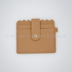 Tan Card Holder Wallet Trendy Rfid Blocking Card Holder For Daily Use, Trendy Brown Wallet For Everyday Use, Trendy Brown Wallets For Everyday Use, Trendy Brown Everyday Wallets, Chic Card Holder With Card Slots, Chic Card Holder For Everyday Use, Trendy Wallet With Rfid Blocking For Everyday Use, Trendy Wallets With Rfid Blocking For Everyday Use, Chic Brown Card Holder With Card Slots