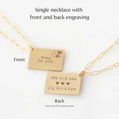 Personalized Postcard Necklace by LEILA Jewelry Memorial Jewelry Ashes, Paperclip Chain Necklace, Necklace Mom, Hidden Message, Layered Jewelry, Memorial Jewelry, Love Letter, Letter Necklace, Jewelry Maker