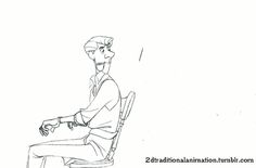 a drawing of a man sitting in a chair