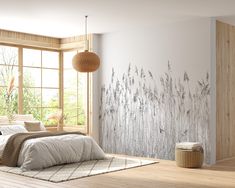 Gray Canebrake Wallpaper with natural reed patterns Natural Motifs, Quiet Beauty, Photo Mural, Black And White Pattern, Shades Of Gray, The Calm, Canvas Paper, Wallpaper Mural, The Gray