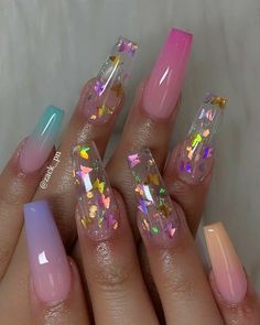 Nagel Tips, Nail Swag, Summer Acrylic Nails, Nail Designs Glitter