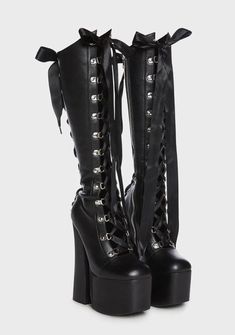 Witch Bunny, Lace Up Platform Boots, Metal Shoes, Pop Shoes, Thick High Heels, Goth Shoes, Gothic Shoes, Dr Shoes, Boots Zipper