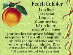 a recipe for peach cobbler