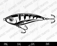 a fishing lure with the word's name on it and an image of a fish