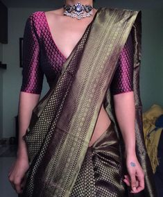 Secret Cupboard, Saree Jacket Designs, Dresses Traditional, Blouse Back Neck Designs