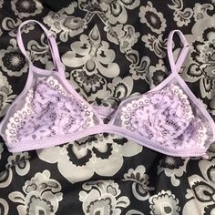 Gorgeous Lilac Lacey Bralette Delicate Lace Stretch Bra For Summer, Sheer Summer Party Bra, Sheer Party Bra For Summer, Sheer Bra For Summer Party, Sheer Pink Bra For Summer, Spring Party Bra With Delicate Lace, Sheer Party Bra For Spring, Sheer Bra For Party In Spring, Victoria's Secret Summer Party Bra