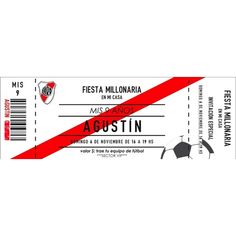 a red and white striped ticket with the word fiesta milonaria on it's side