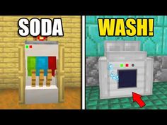 two pictures with the words soda and wash on them