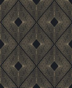 a black and gold abstract design with lines, dots and circles in the shape of squares