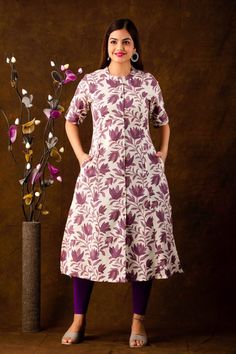 #HandBlockPrintedDress
#CottonDress
#AlineSilhouette
#EthicalFashion
#SlowFashion
#ArtisanalCraftsmanship
#SustainableStyle
#EcoFriendlyFashion
#TraditionalCrafts
#BlockPrintedTextiles Office Kurti, Latest Kurta Designs, Simple Kurta, Kurti Top, Hands Drawing, Simple Kurti, Cultural Traditions, Punjabi Salwar, New Look Dresses