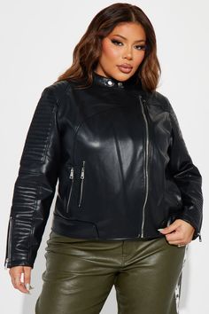 Available In Black And Purple. Faux Leather Jacket Moto Jacket Asymmetrical Closure Exposed Zippers Zipper Closure Shell: 100% Polyester Coated With PU Lining: 100% Polyester Imported | Mariah Moto Jacket in Black size 3X by Fashion Nova Black And Purple, Exposed Zipper, Faux Leather Jacket, Jeans Jumpsuit, Halloween Women, Faux Leather Jackets, Moto Jacket, Jacket Style, Active Wear For Women