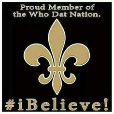 the new orleans saints logo is shown in gold and black with words that read proud member of the who dat nation