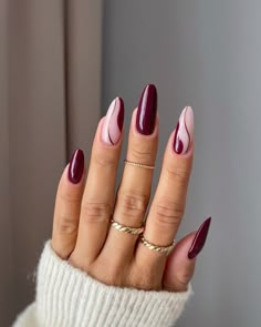 23 Classy Burgundy Nail Ideas (2025) - DrExplains Classy Swirl Nails, Burgundy Nails Winter, Acrylic Nail Designs Burgundy, Burgundy Marble Nail Designs, Merlot Nails Design, Burgundy And Nude Nails, Burgundy Marble Nails, Red Wine Nails Design, Burgundy Nails Design