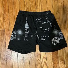 Black “City” Eric Emmanuels Accepting Offers !! Fitted Black Shorts For Streetwear, Urban Black Shorts, Urban Black Short Bottoms, Urban Style Black Short Bottoms, Urban Black Summer Bottoms, Eric Emmanuel, Black City, City Shorts, Shorts Athletic