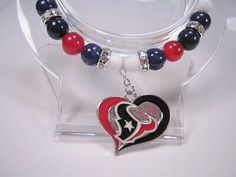 Basketball Girl Gifts, Football Bracelet, Custom Earrings, Houston Texans, Hanging Earrings