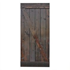 an old wooden door is shown against a white background