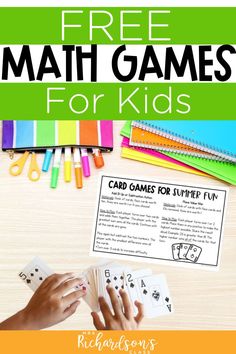 free printable math games for kids that are perfect to use on the classroom desk