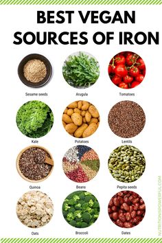 Vegan Iron Sources, Iron Sources, Vegan Iron, Sources Of Iron, Food Health Benefits, Iron Deficiency