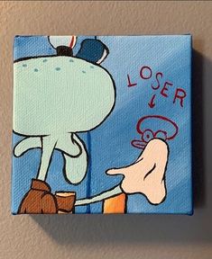 a painting of an octopus holding the hand of a person who is wearing glasses and a hat