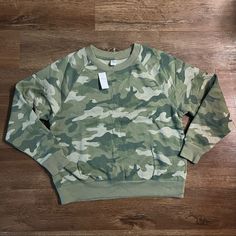 Please See Detailed Post For More Information On The Bogo Sale! -Smoke Free -Bundle Discount Available -Reasonable Offers Accepted Casual Camouflage Crew Neck Sweatshirt, Casual Camouflage Tops With Pockets, Casual Khaki Sweatshirt For Outdoor, Casual Camouflage Sweatshirt For Outdoor Activities, Casual Camouflage Tops For Outdoor Activities, Casual Fall Tops For Camping, Casual Tops For Fall Camping, Camp Sweatshirt, Funnel Neck Sweatshirt