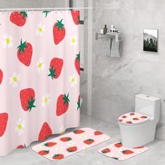 PRICES MAY VARY. ❤PREMIUM MATERIAL:100% polyester fabric.This shower curtain set is made of environmentally friendly polyester fiber, which is waterproof,soft, skin-friendly and durable.It can be used for a long time. ❤Toilet Mat and U Type Rug:Bathroom rugs and mats are made of high quality sponge, flannel. The texture is soft and non-slip. Strong adhesion to stick to the floor and it will not move easily. Super absorption and quick drying. ❤SIZE INFORMATION: The bathroom curtain size: 70.8" L Cute Pink Bathroom, Pink Bathroom Accessories, Bathroom Decor Rugs, Elegant Shower Curtains, Rose Shower Curtain, Pink Bathroom Decor, Marble Pink, Flower Shower Curtain, Contour Rug