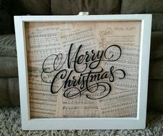 an old sheet music christmas card with the words merry christmas written on it