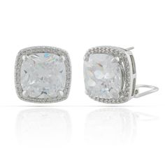 PRICES MAY VARY. 0.70 inches by 0.70 inches Rhodium Plated French Clip Earrings Cushion Cut Cubic Zirconia and Small Round White Cubic Zirconia Bridal, Wedding, Christmas, Birthday, Prom, Valentines, Anniversary Gift Ideas Total Weight: 16 grams Cushion Cut Halo, Crystal Ear Cuff, French Clip, Discount Jewelry, Zirconia Earrings, Box Color, Clip Earrings, Online Earrings, Jewellery Display