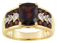 Red Garnet 18k Gold Over Silver Ring 4.95ctw Jewelry Television, Jtv Jewelry, Garnet Rings, Jewelry Online Shopping, Jewelry Shopping, Red Garnet, Something Beautiful, White Topaz, Rings Necklaces