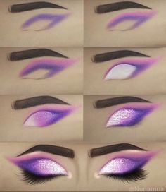 Dance Eye Makeup, Purple Eyeshadow Looks, Face Contouring Makeup, Rave Makeup, Makeup For Black Skin, Swag Makeup, Valentines Makeup