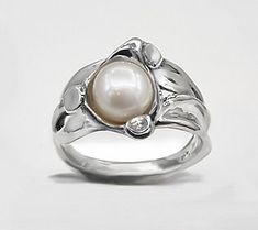 Alluring and mysterious, this sterling silver and cultured freshwater pearl ring is inspired by the captivating beauty of the seas. From Hagit. Freshwater Pearl Ring, Pearl Ring, Cultured Pearls, Freshwater Pearls, Jewelry Rings, Sterling Silver, Ring, 10 Things, Silver