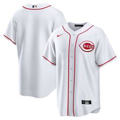 Material: 100% Polyester Performance Mesh Interlocking moisture-wicking fabric for a lightweight, breathable feel Nike logo on chest Heat-sealed MLB jock tag above left hem Tackle Twill team graphics MLB logo patch on back neck Machine wash Officially licensed Made in the USA Red Blank, Mlb Logos, Team Gear, Popular Sports, Sports Uniforms, Red Nike, Team Jersey, Home Team, Team Shirts