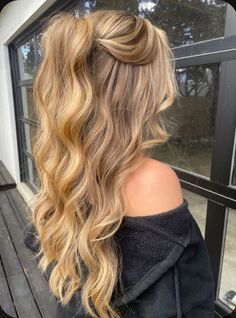 Down Hoco Hairstyles, Cute Prom Hairstyles, Fancy Hair, Simple Prom Hair