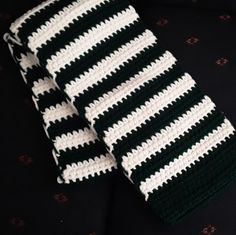 Nwot Handmade Green & White Striped Scarf. Never Worn Before. Soft And Nicely Made! Can Be For A Man Or Woman. Measurements: 49 1/2 Inches In Length, 6 3/8 Inches In Width. Finger Crochet, Striped Scarf, White Scarf, White Scarves, Scarf Crochet Pattern, Scarf Pattern, Crochet Ideas, Crochet Scarf, Scarf Wrap