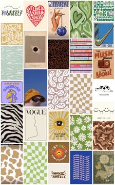 a collage of many different types of art related items and designs on paper or canvas