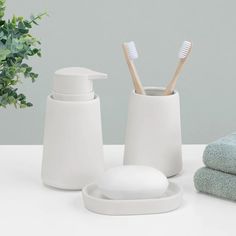 The Modern Matte White Ceramic Bath Accessories | Crane & Canopy White Toothbrush Holder, White Soap Dispenser, Romantic Bedding, Hospital Gifts, Chic Bedding, Ceramic Color, Bathroom Storage Organization, Bathroom Items, Ceramic Set